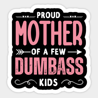 Funny Mother's day, Proud Mother of a few Dumbass Kids Women Sticker